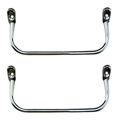 Puxador Alça Inclinadas G em Metal Níquel 9x4cm Kit com 2 peças - Palácio da Arte
