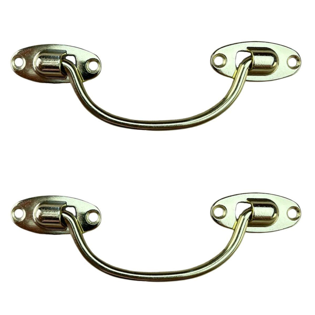 Puxador Alça Oval P em Metal Dourado 11x4cm Kit com 2 peças - Palácio da Arte