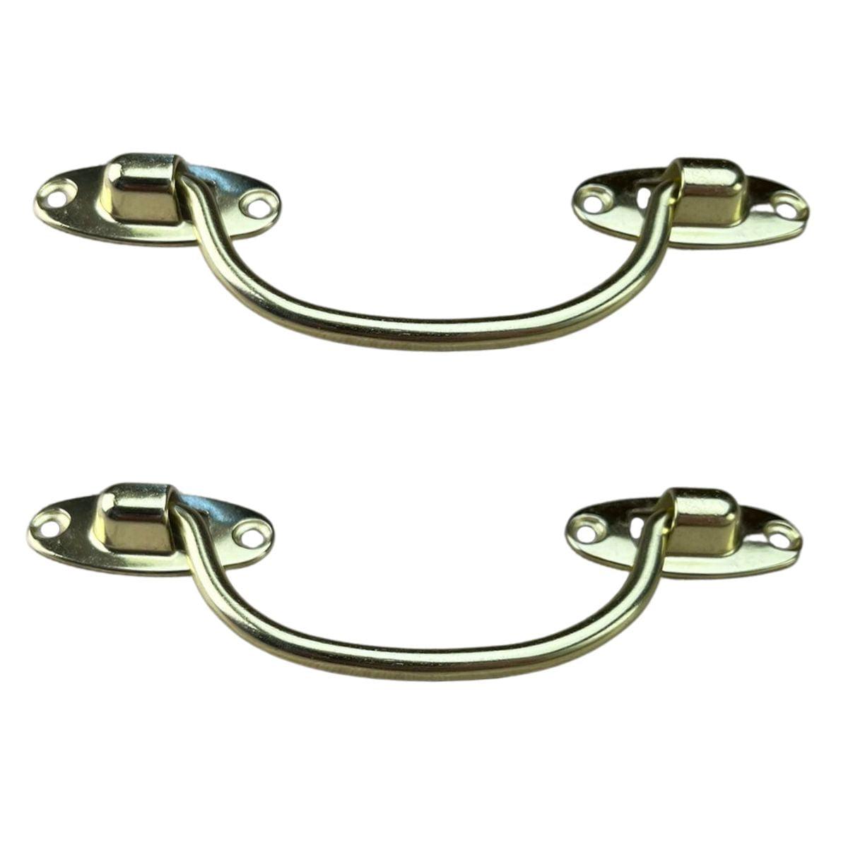 Puxador Alça Oval P em Metal Dourado 11x4cm Kit com 2 peças - Palácio da Arte