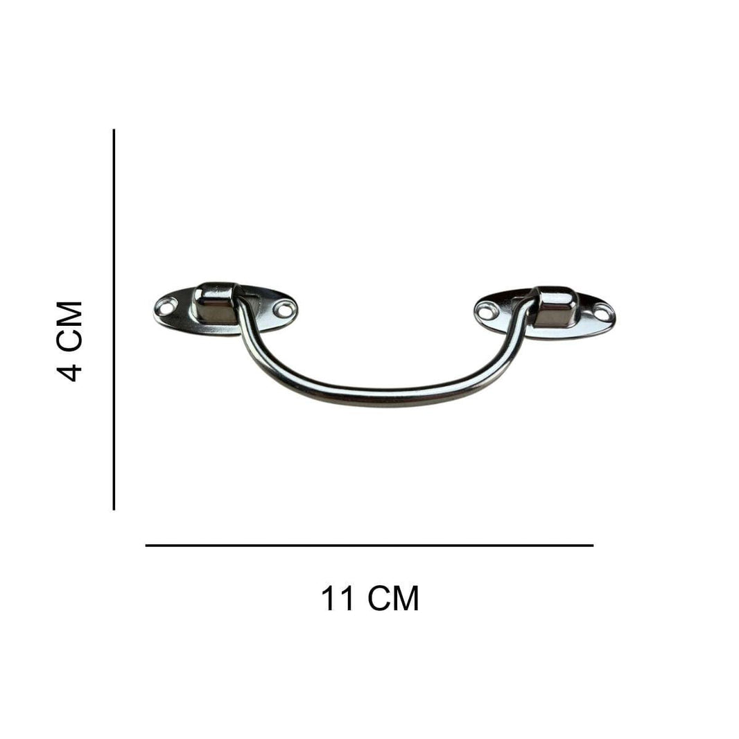 Puxador Alça Oval P em Metal Níquel 11x4cm Kit com 2 peças - Palácio da Arte