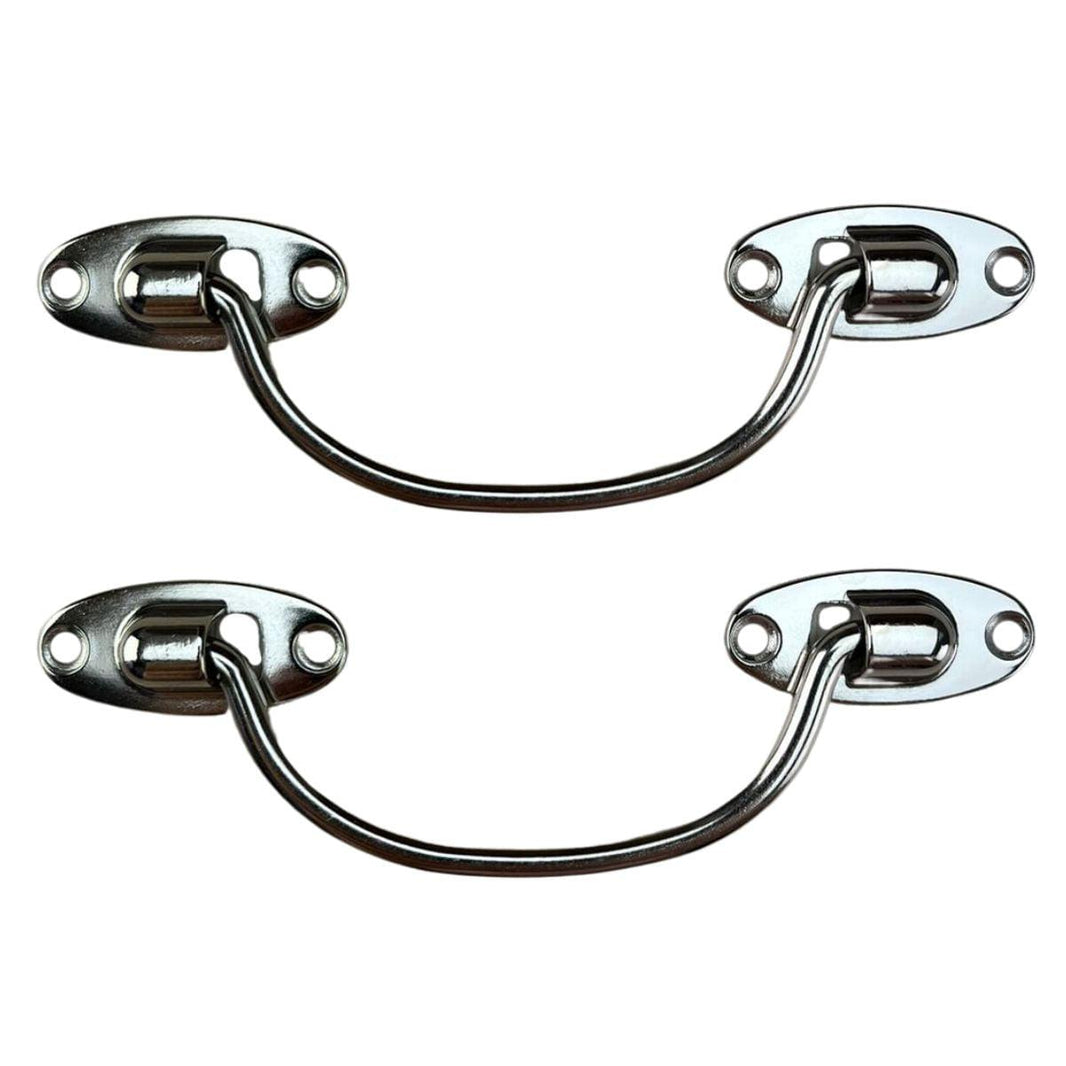 Puxador Alça Oval P em Metal Níquel 11x4cm Kit com 2 peças - Palácio da Arte
