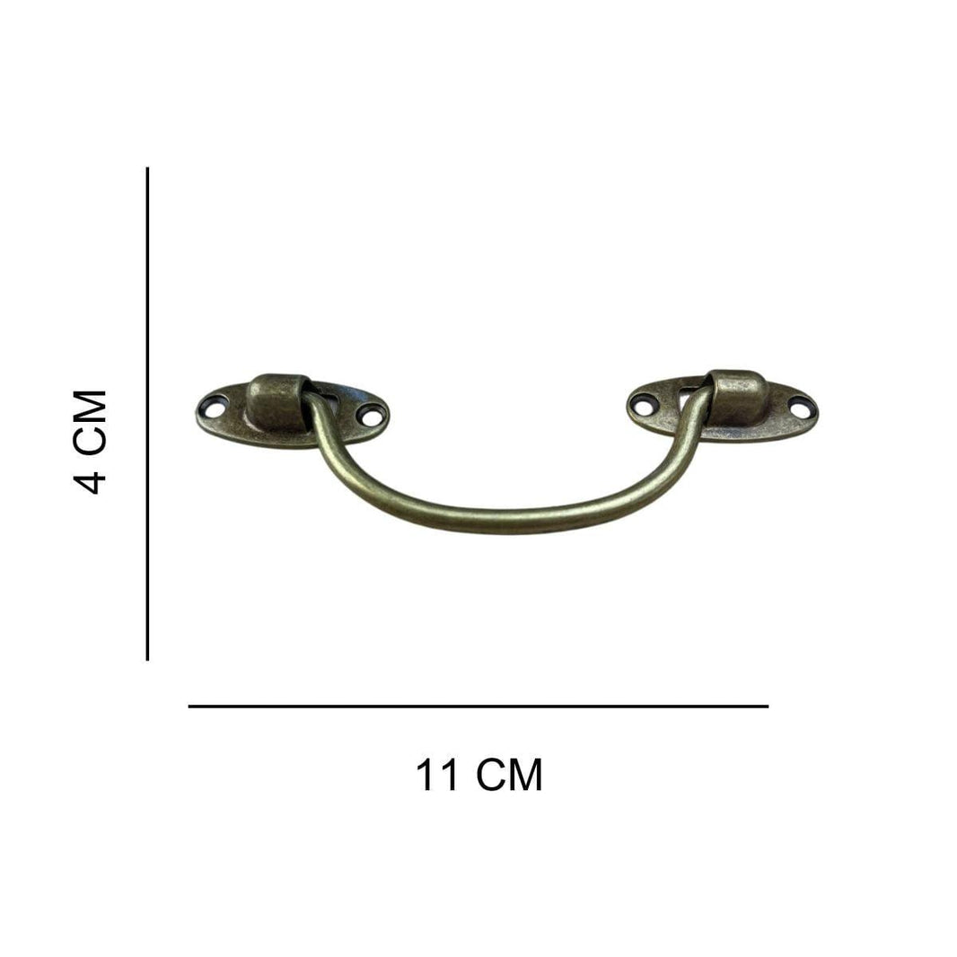 Puxador Alça Oval P em Metal Ouro Velho 11x4cm Kit com 2 peças - Palácio da Arte