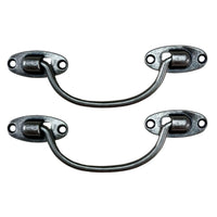 Puxador Alça Oval P em Metal Prata Velha 11x4cm Kit com 2 peças - Palácio da Arte