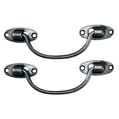 Puxador Alça Oval P em Metal Prata Velha 11x4cm Kit com 2 peças - Palácio da Arte