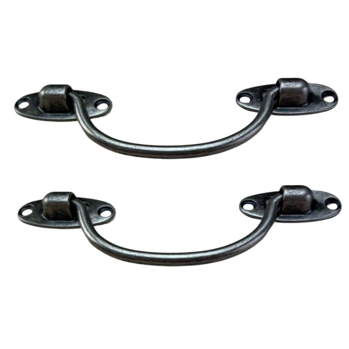 Puxador Alça Oval P em Metal Prata Velha 11x4cm Kit com 2 peças - Palácio da Arte