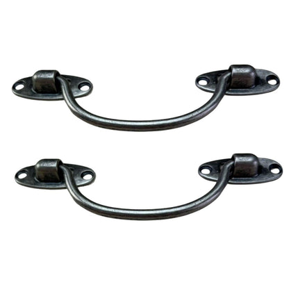 Puxador Alça Oval P em Metal Prata Velha 11x4cm Kit com 2 peças - Palácio da Arte
