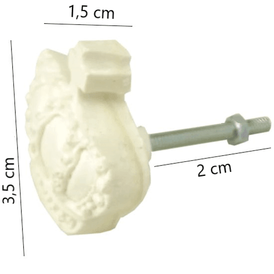 Puxador de Gaveta Coroa 3,5x4,5cm Resina - Palácio da Arte