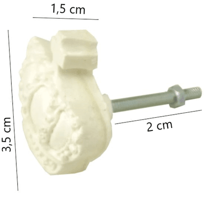 Puxador de Gaveta Coroa 3,5x4,5cm Resina - Palácio da Arte