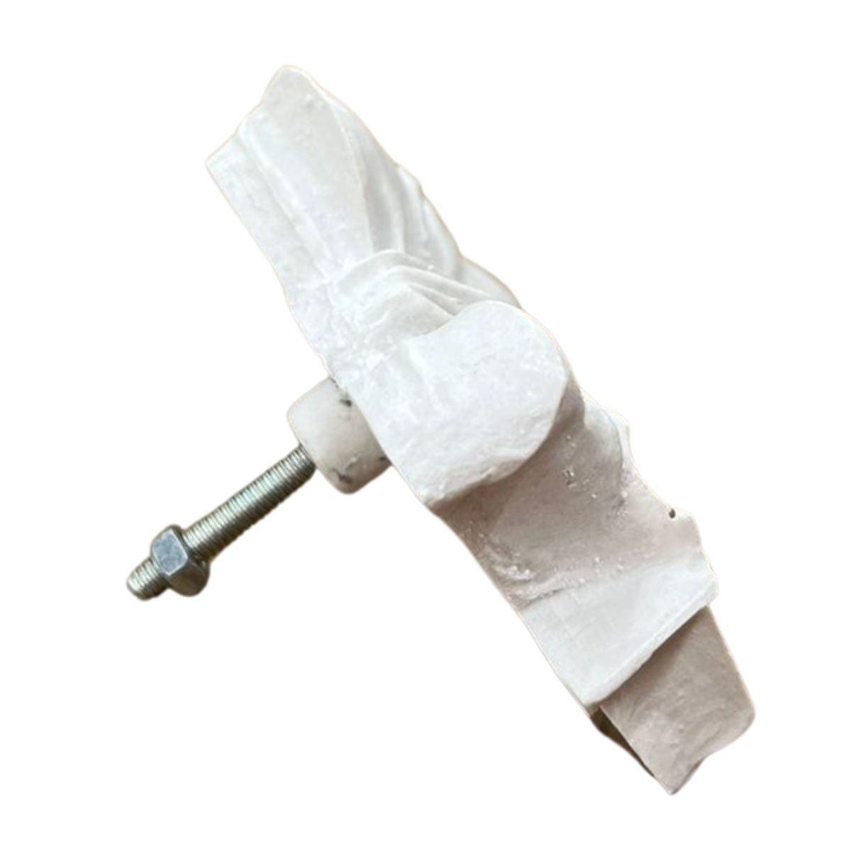 Puxador de Gaveta Laço 5x7cm Resina Branco - Palácio da Arte
