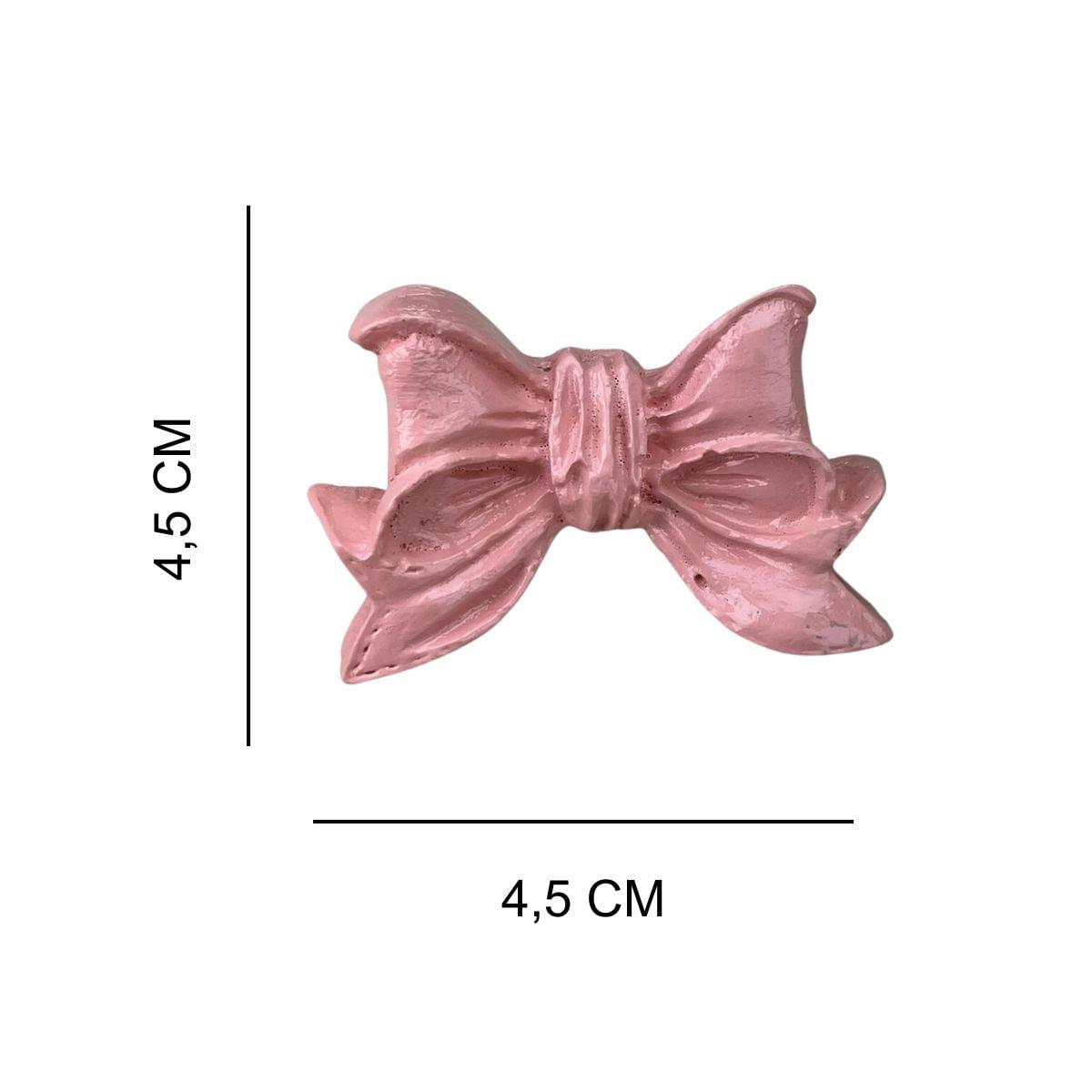 Puxador de Gaveta Laço Rosa Salmão 5x7cm Resina - Palácio da Arte