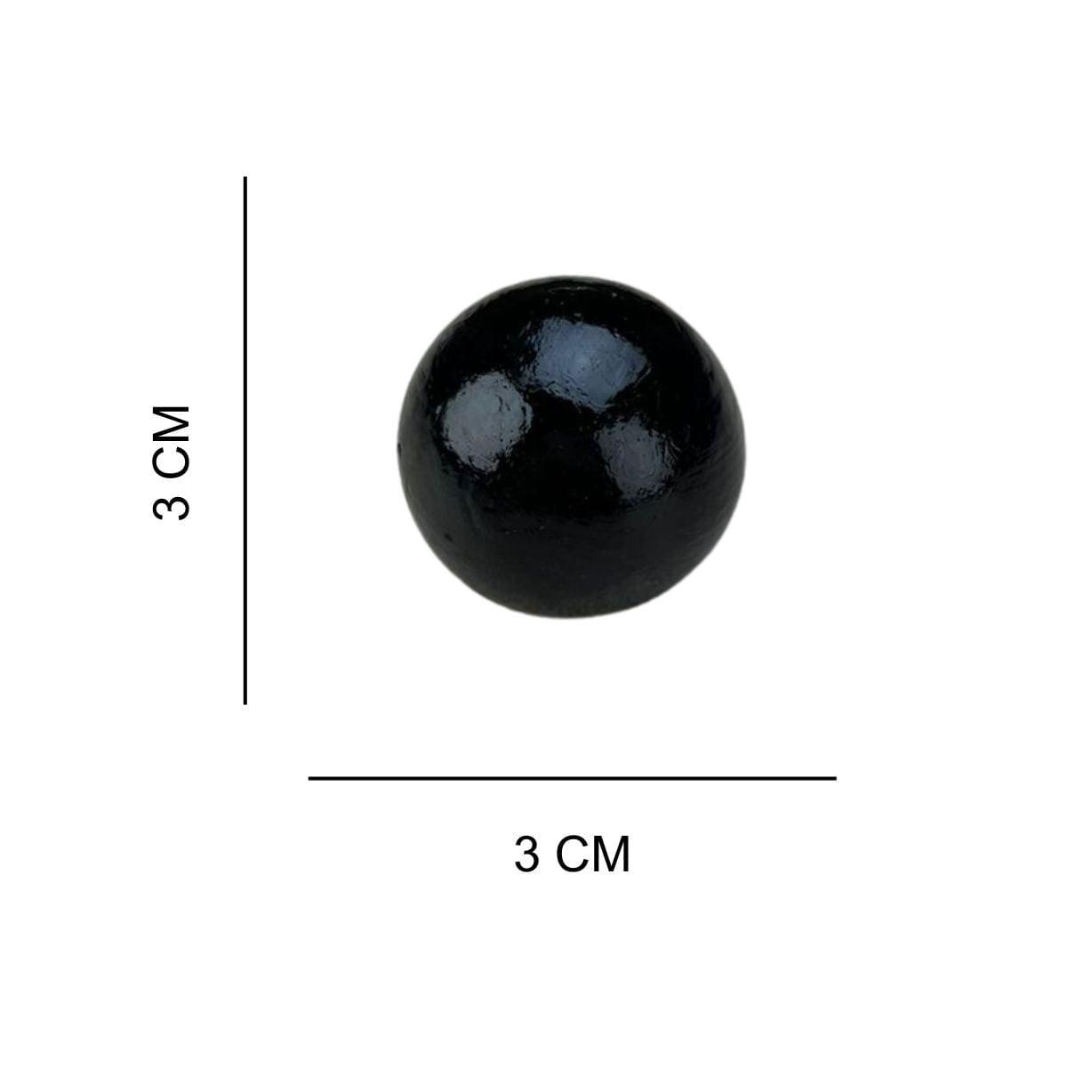 Puxador de Gaveta Redondo Preto 3x3cm Resina - Palácio da Arte