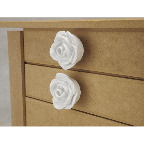 Puxador de Gaveta Rosa 4,5x4,5cm Resina - Palácio da Arte