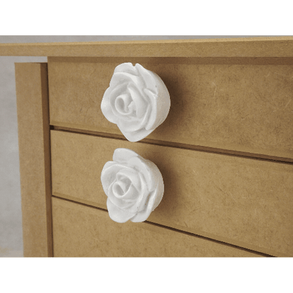 Puxador de Gaveta Rosa 4,5x4,5cm Resina - Palácio da Arte