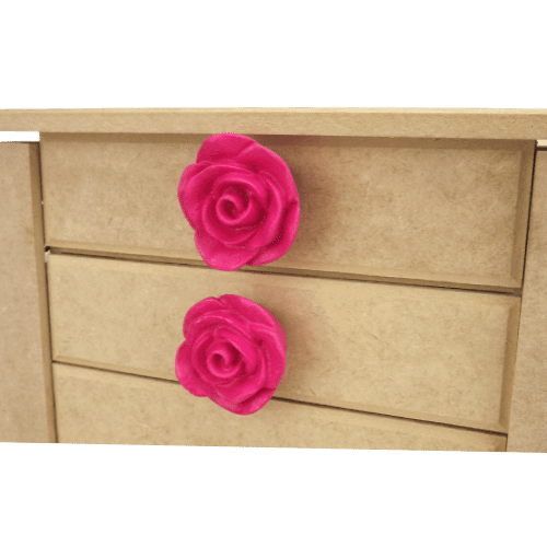 Puxador de Gaveta Rosa 4,5x4,5cm Resina Pink - Palácio da Arte