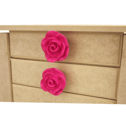Puxador de Gaveta Rosa 4,5x4,5cm Resina Pink - Palácio da Arte