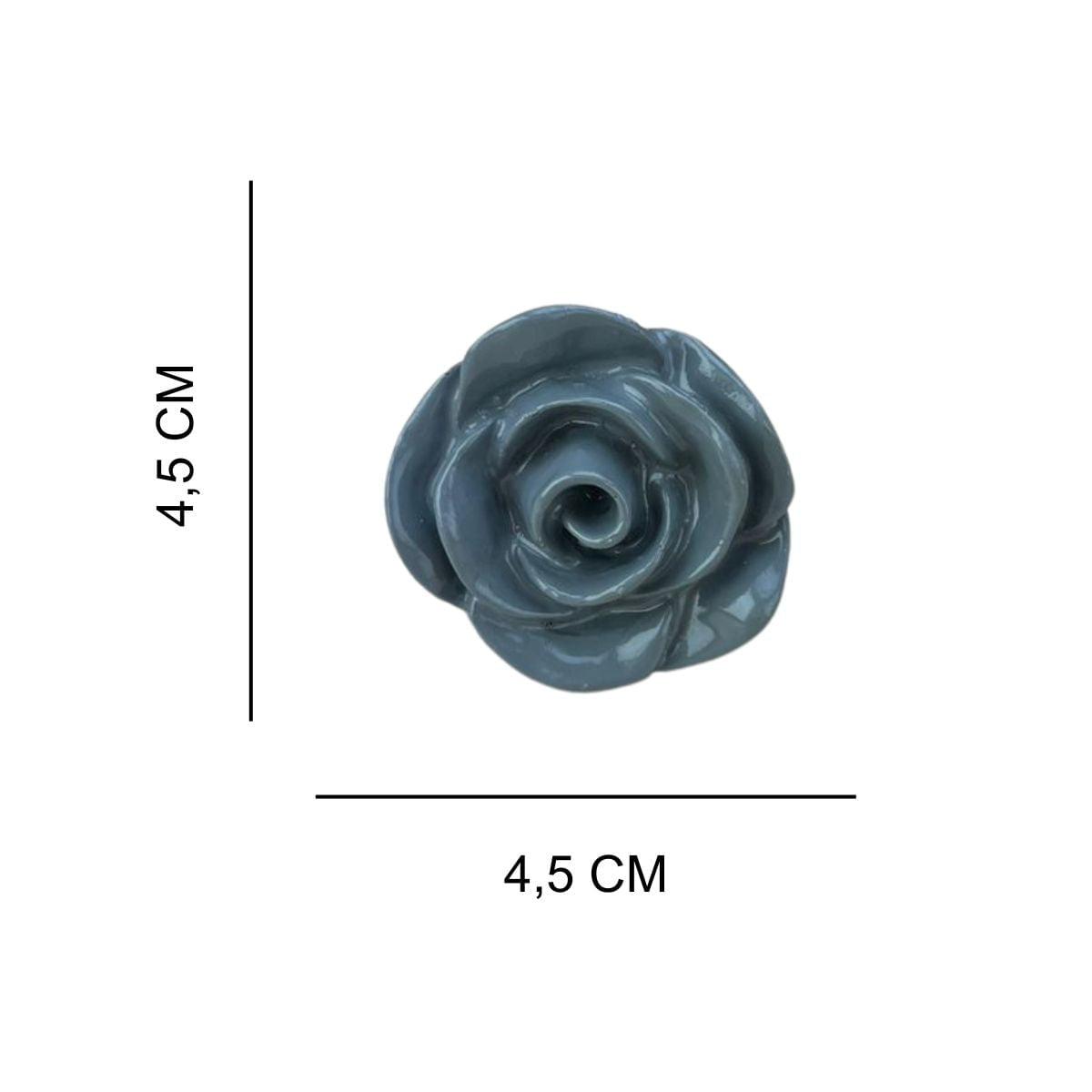 Puxador de Gaveta Rosa Cinza 4,5x4,5cm Resina - Palácio da Arte
