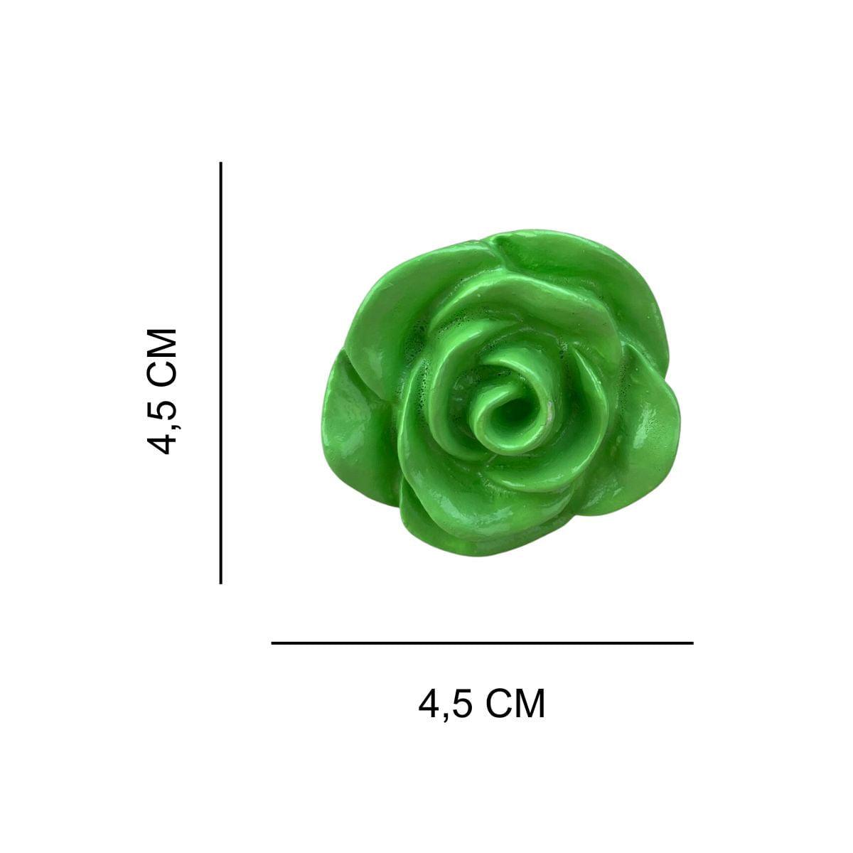 Puxador de Gaveta Rosa Verde Menta 4,5x4,5cm Resina - Palácio da Arte