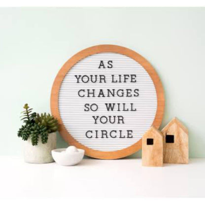 Quadro Mural Letreiro Circular WER385 38cm Roundwood Letterboard - Palácio da Arte