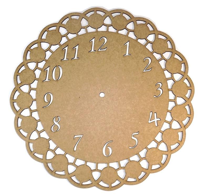 Relógio Bolas com Número Trabalhado 42x42cm em MDF - Palácio da Arte