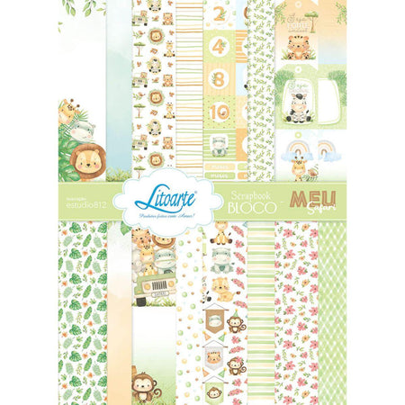 Scrap Bloco de Papel A4 Litoarte SBA4-010 Meu Safari 21x29,7cm - Palácio da Arte