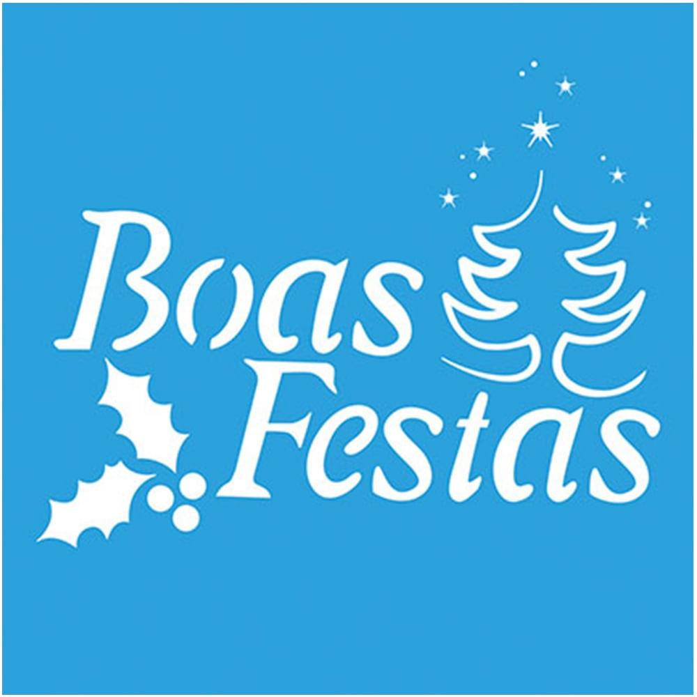 Stencil Litoarte 10x10 STNX-028 Natal Boas Festas - Palácio da Arte
