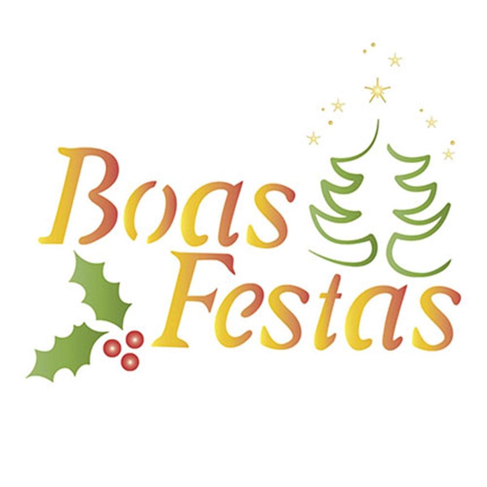 Stencil Litoarte 10x10 STNX-028 Natal Boas Festas - Palácio da Arte