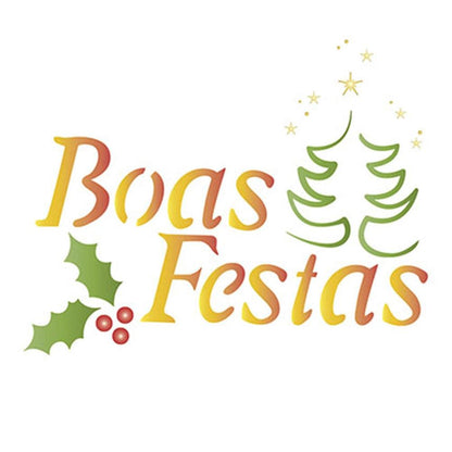 Stencil Litoarte 10x10 STNX-028 Natal Boas Festas - Palácio da Arte