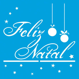 Stencil Litoarte 10x10 STNX-029 Natal Feliz Natal - Palácio da Arte