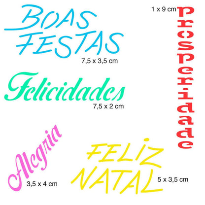 Stencil Litoarte 10x10 STNX-030 Natal Feliz Natal Alegria e Felicidade - Palácio da Arte