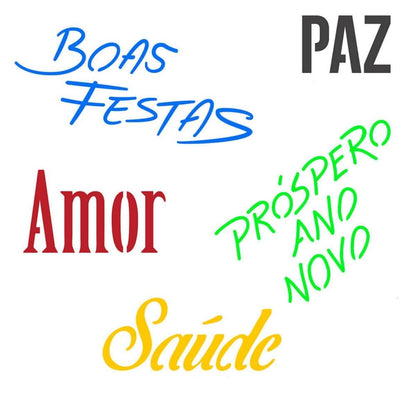 Stencil Litoarte 10x10 STNX-031 Natal Boas Festas Amor e Saúde - Palácio da Arte