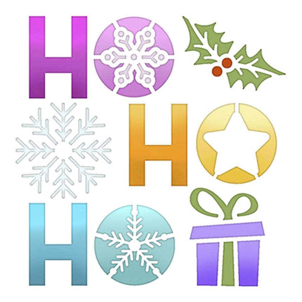 Stencil Litoarte 10x10 STNX-039 Natal HoHoHo Poinsétia Floco de Neve - Palácio da Arte
