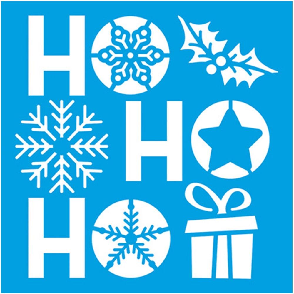 Stencil Litoarte 10x10 STNX-039 Natal HoHoHo Poinsétia Floco de Neve - Palácio da Arte