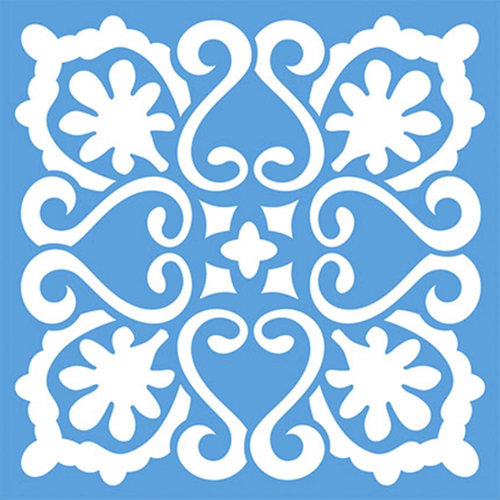 Stencil Litoarte 10x10 STX-315 Azulejo Arabescos - Palácio da Arte