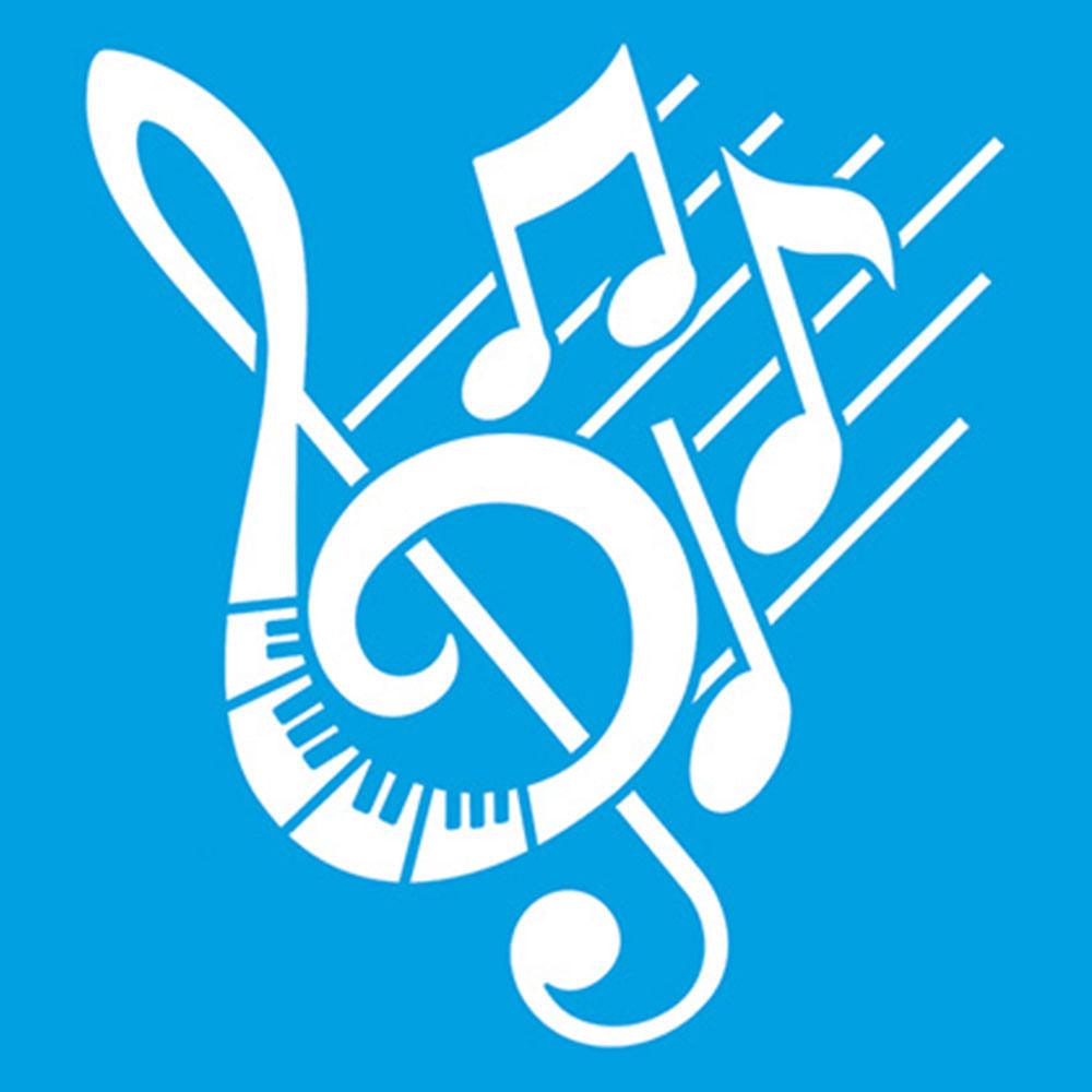 Stencil Litoarte 10x10 STX-353 Clave de Sol e Partitura - Palácio da Arte