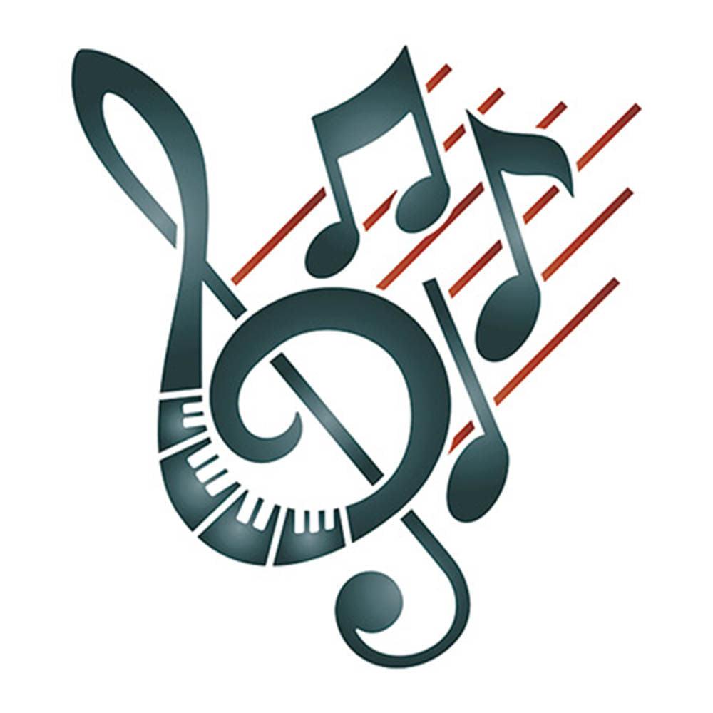Stencil Litoarte 10x10 STX-353 Clave de Sol e Partitura - Palácio da Arte