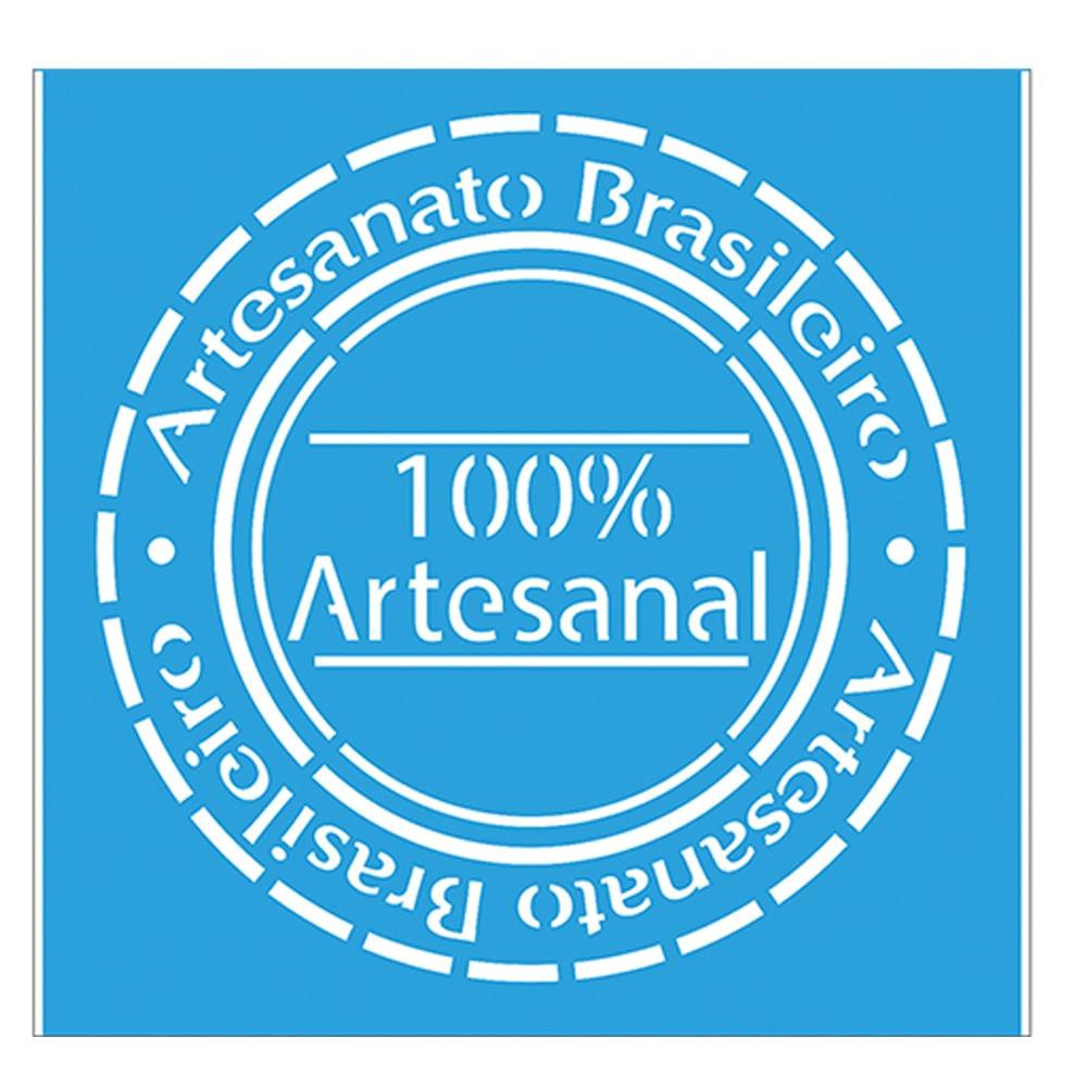 Stencil Litoarte 10x10 STX-369 Selo Artesanato Brasileiro - Palácio da Arte
