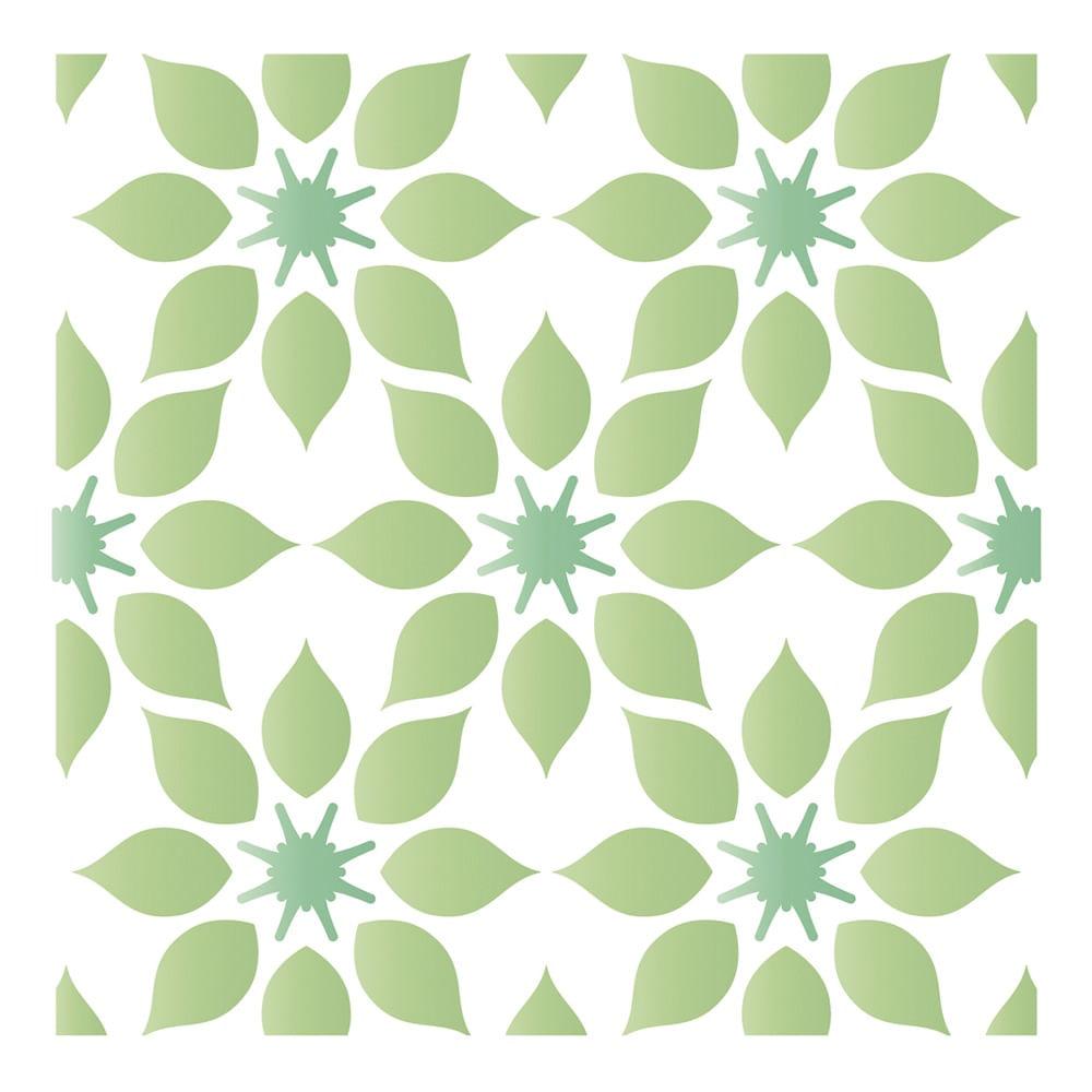 Stencil Litoarte 10x10 STX-371 Azulejo Estampa Flores - Palácio da Arte