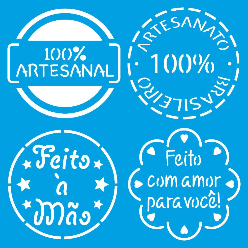 Stencil Litoarte 10x10 STX-413 Selos I - Palácio da Arte