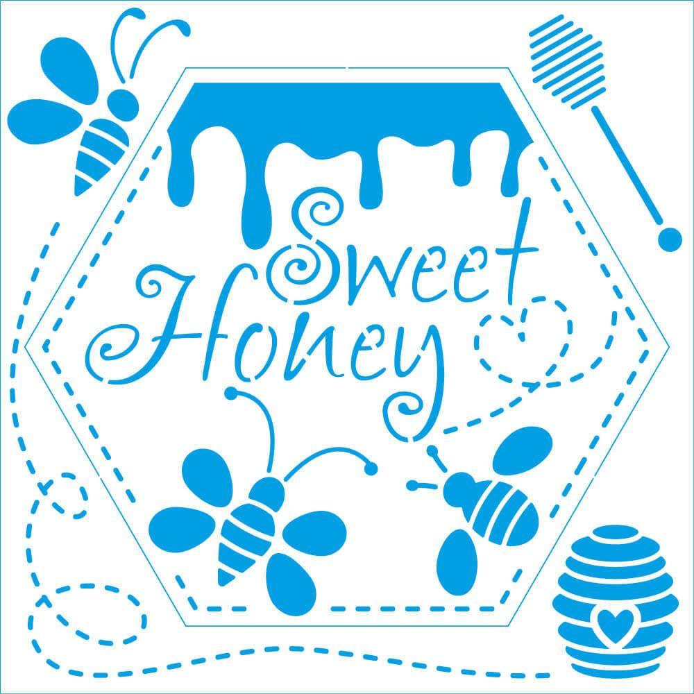 Stencil Litoarte 14x14 STA-163 Doces Momentos Sweet Honey - Palácio da Arte