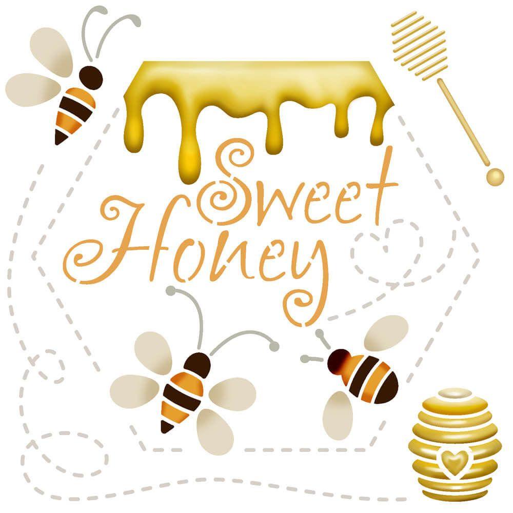 Stencil Litoarte 14x14 STA-163 Doces Momentos Sweet Honey - Palácio da Arte