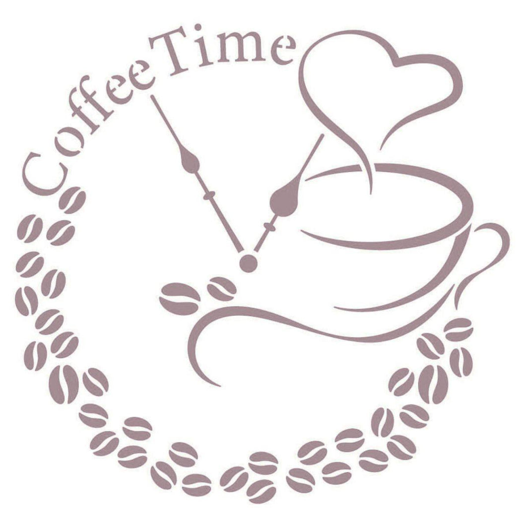 Stencil Litoarte 14x14 STA-177 Coffee Time - Palácio da Arte