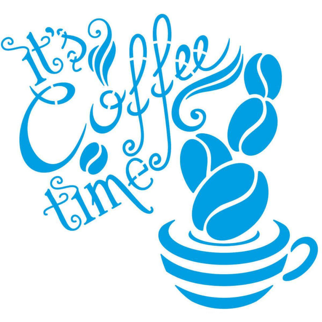 Stencil Litoarte 14x14 STA-183 It's Coffee Time - Palácio da Arte