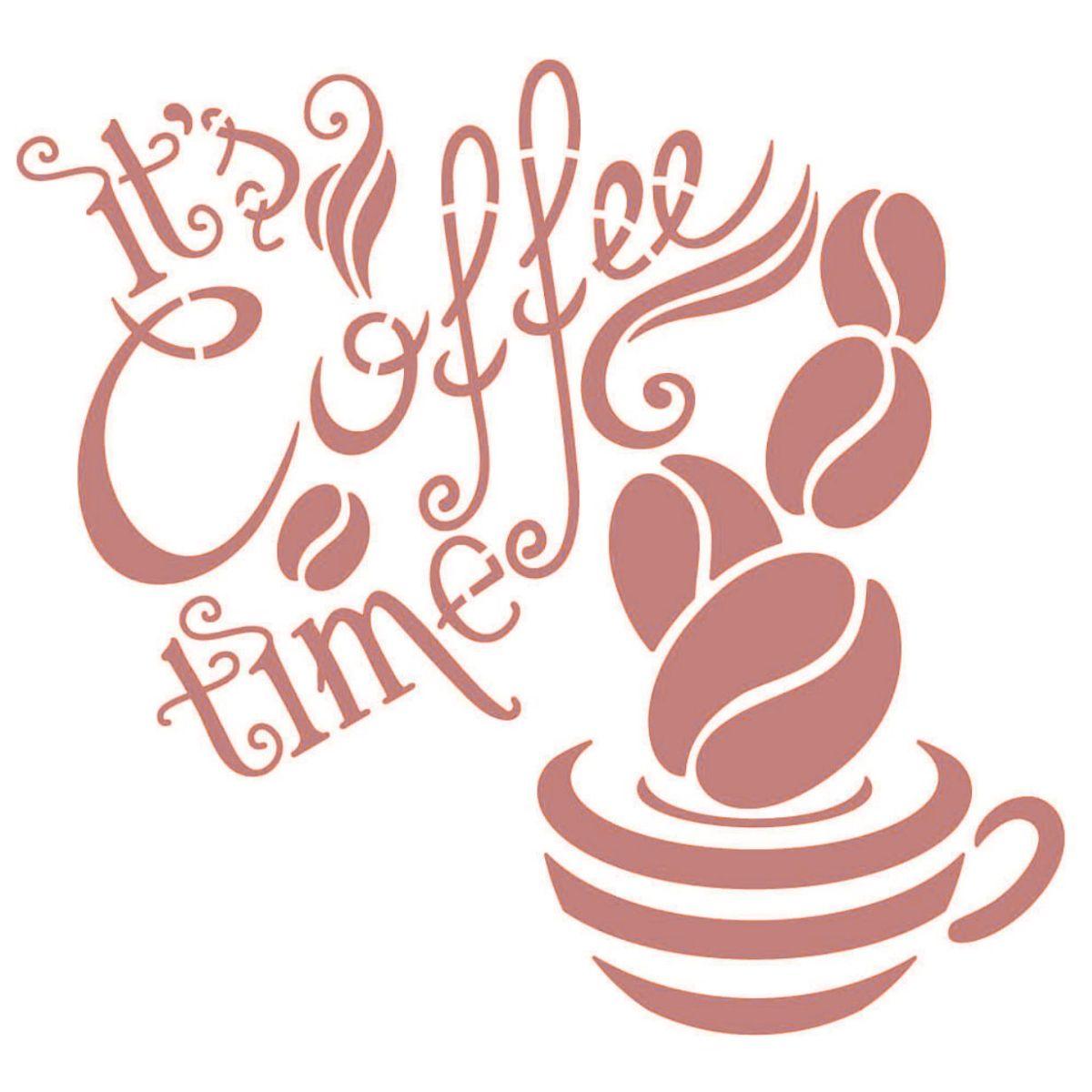 Stencil Litoarte 14x14 STA-183 It's Coffee Time - Palácio da Arte