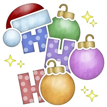 Stencil Litoarte 14x14 STAN-007 Natal Ho Ho Ho com Bolinhas - Palácio da Arte