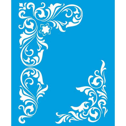 Stencil Litoarte 17x21 STM-335 Cantoneira Arabescos - Palácio da Arte