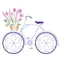 Stencil Litoarte 17x21 STM-350 Bike e Flores - Palácio da Arte