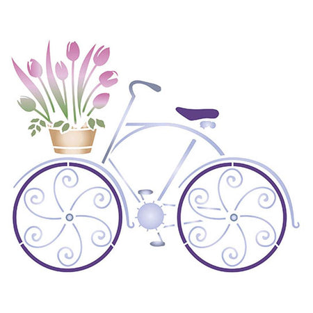 Stencil Litoarte 17x21 STM-350 Bike e Flores - Palácio da Arte