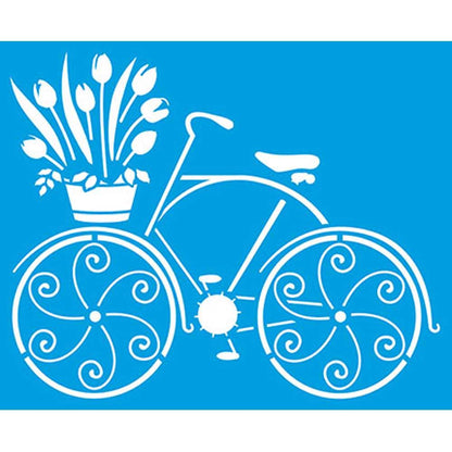 Stencil Litoarte 17x21 STM-350 Bike e Flores - Palácio da Arte