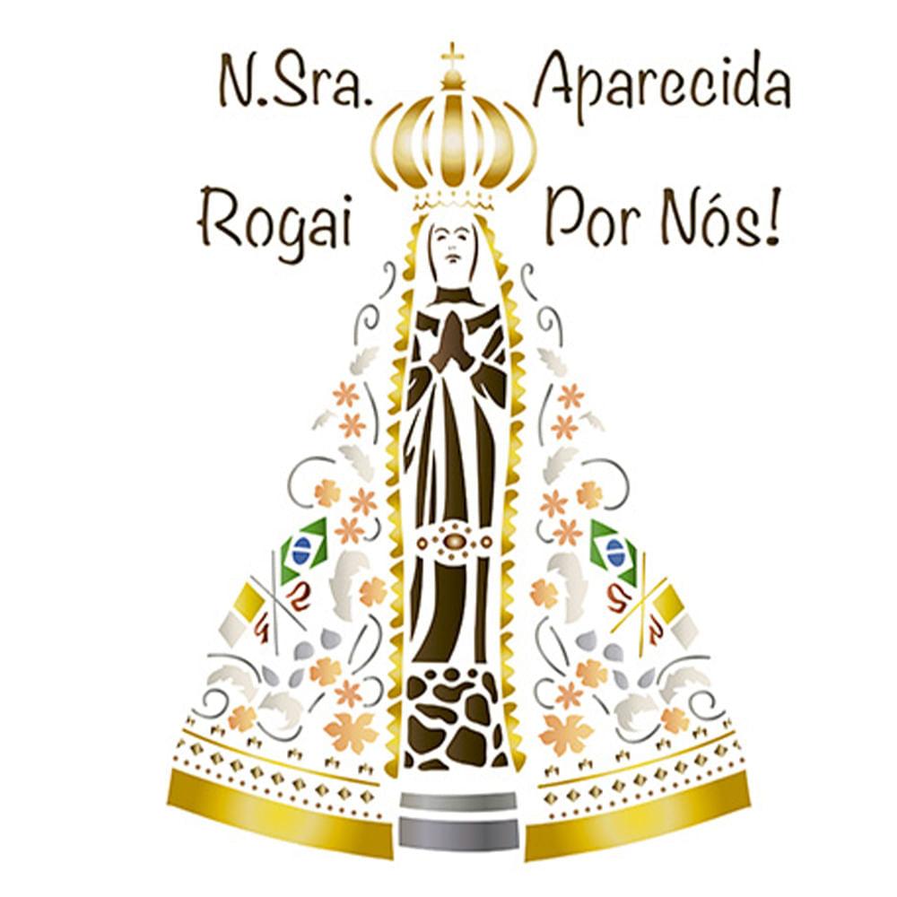 Stencil Litoarte 17x21 STM-544 Nossa Senhora Aparecida - Palácio da Arte