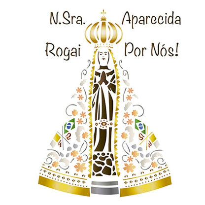 Stencil Litoarte 17x21 STM-544 Nossa Senhora Aparecida - Palácio da Arte